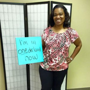 Michelle has reached ONEderland weight loss - she's below 200 pounds!