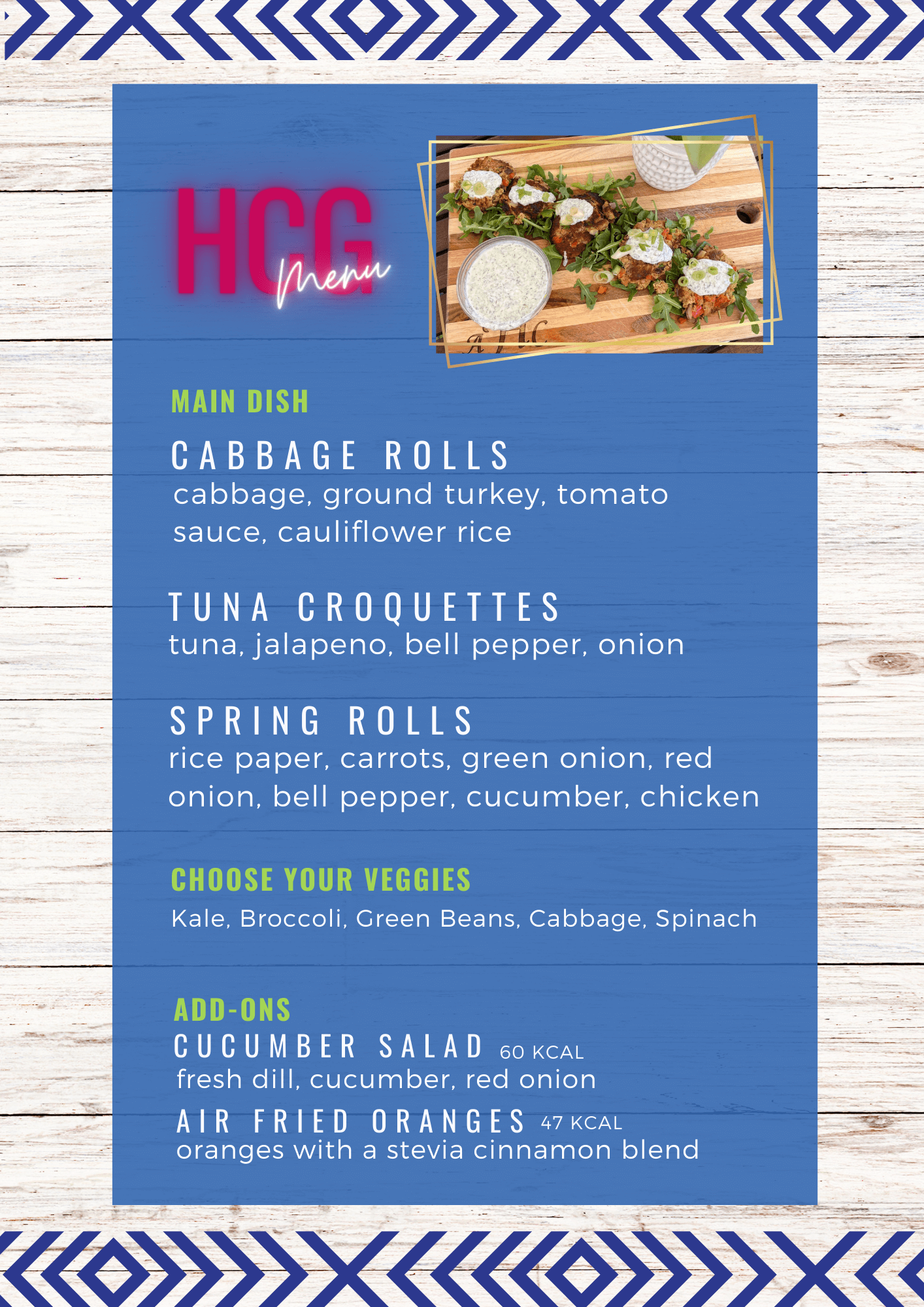 HCG 4 Chef Dev's HCG Menu